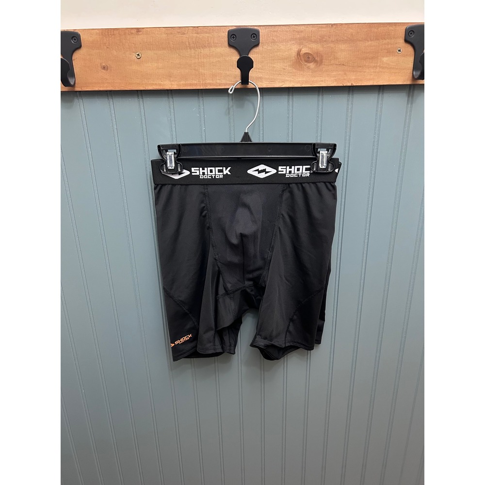Shock Doctor Mens Black Core Compression Shorts with Cup Pocket Size Small
